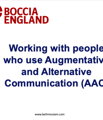 AAC Awareness training with Boccia England