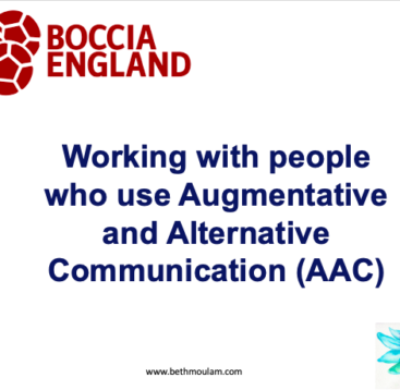 AAC Awareness training with Boccia England