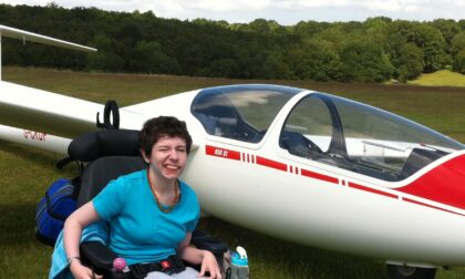 Beth Moulam, girl using power chair, cerebral palsy, glider, life is an adventure