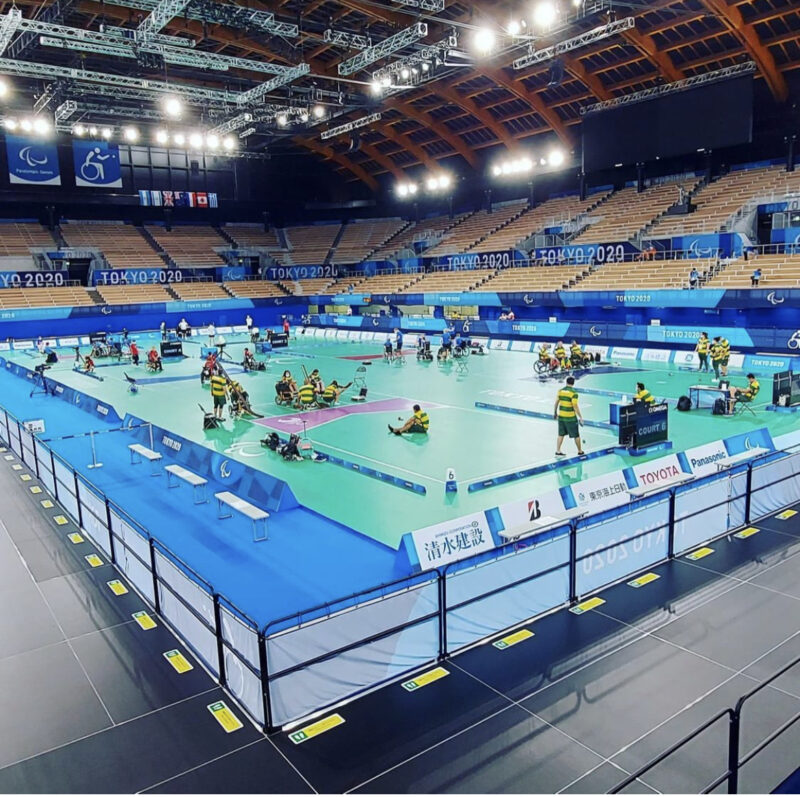 Inside Ariake Stadium, Tokyo. Home of boccia 2020