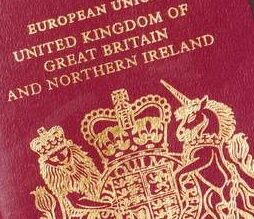 UK red passport cover