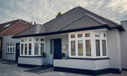 Ablestay London external view, grey bungalow with ramped access